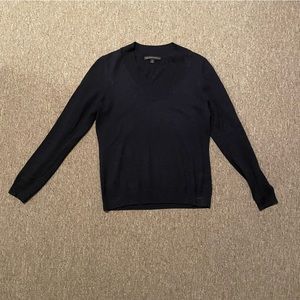 Brooks Brothers Navy V Neck Merino Wool Sweater - Size Medium